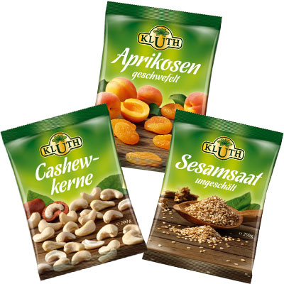 KLUTH BeutelAprikosen, Sesamsaat und Cashewkerne