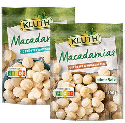 KLUTH bags Macadamias roasted, salted and unsalted