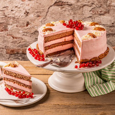 Bild Johannisbeer-Schoko-Torte mit Pecannüssen