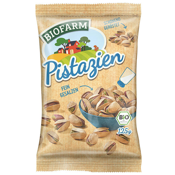 Tüte Biofarm Pistazien fein gesalzen 